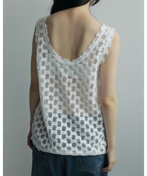 anuke（アンヌーク）の「Lace Sleeveless Tops（Tシャツ/カットソー・レディース・ホワイト/ブラック・FREE）」の14枚目の写真