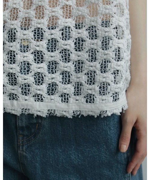 anuke（アンヌーク）の「Lace Sleeveless Tops（Tシャツ/カットソー・レディース・ホワイト/ブラック・FREE）」の17枚目の写真