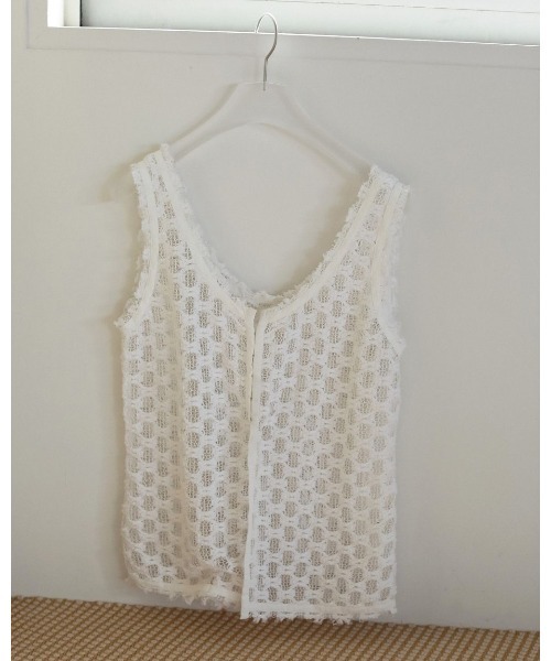 anuke（アンヌーク）の「Lace Sleeveless Tops（Tシャツ/カットソー・レディース・ホワイト/ブラック・FREE）」の19枚目の写真