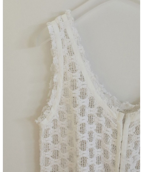 anuke（アンヌーク）の「Lace Sleeveless Tops（Tシャツ/カットソー・レディース・ホワイト/ブラック・FREE）」の20枚目の写真