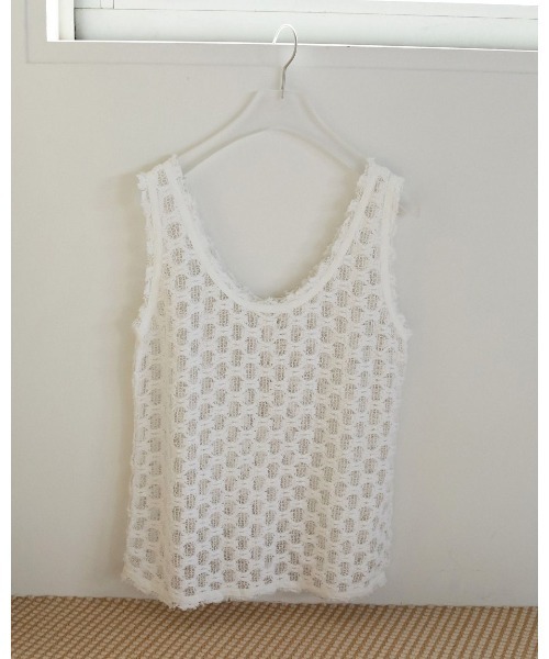 anuke（アンヌーク）の「Lace Sleeveless Tops（Tシャツ/カットソー・レディース・ホワイト/ブラック・FREE）」の22枚目の写真