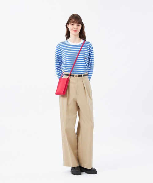 MACKINTOSH PHILOSOPHY（ﾏｯｷﾝﾄｯｼｭ ﾌｨﾛｿﾌｨｰ）の「インタックワイドチノパンツ（チノパンツ・レディース・ベージュ/ブラック・34/36/38）」の4枚目の写真