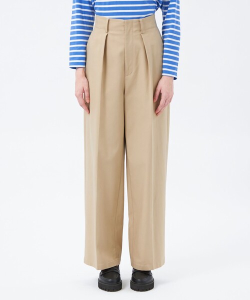 MACKINTOSH PHILOSOPHY（ﾏｯｷﾝﾄｯｼｭ ﾌｨﾛｿﾌｨｰ）の「インタックワイドチノパンツ（チノパンツ・レディース・ベージュ/ブラック・34/36/38）」の5枚目の写真