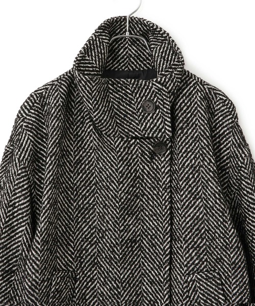 ADAM ET ROPE'（アダムエロペ）の「【WEB限定】スタンドカラーウールミドルコート（その他アウター・レディース・ブラウン系その他2/ブラック系その他・FREE）」の8枚目の写真