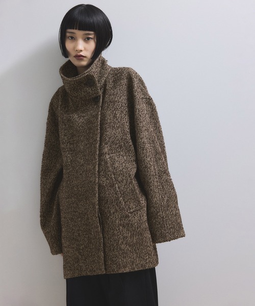 ADAM ET ROPE スタンドカラーミドルコート WEB限定】スタンドカラーウールミドルコート（その他アウター）｜ADAM