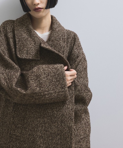 ADAM ET ROPE'（アダムエロペ）の「【WEB限定】スタンドカラーウールミドルコート（その他アウター・レディース・ブラウン系その他2/ブラック系その他・FREE）」の17枚目の写真