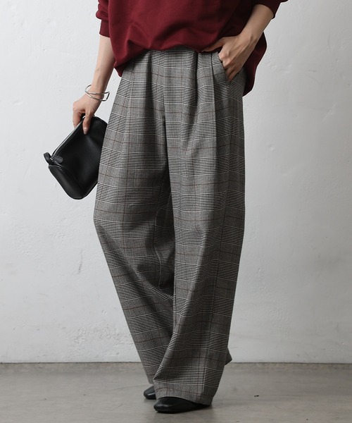 COLONY 2139（コロニートゥーワンスリーナイン）の「TRチェック2タックストレートパンツ（その他パンツ・レディース・グレー/ブラウン・FREE）」の3枚目の写真