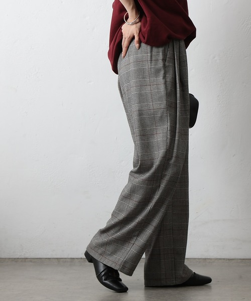 COLONY 2139（コロニートゥーワンスリーナイン）の「TRチェック2タックストレートパンツ（その他パンツ・レディース・グレー/ブラウン・FREE）」の5枚目の写真