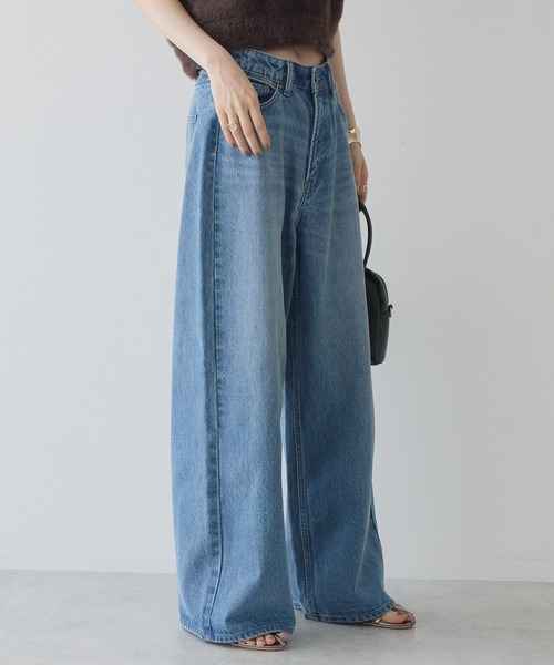 AMERICAN HOLIC（アメリカンホリック）の「ワイドデニム【WEB限定サイズ有り】（デニムパンツ・レディース・ブラック/ライトインディゴブルー/グレー・XS/L/M/S）」の5枚目の写真