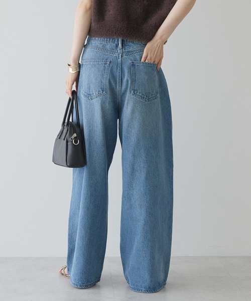 AMERICAN HOLIC（アメリカンホリック）の「ワイドデニム【WEB限定サイズ有り】（デニムパンツ・レディース・ブラック/ライトインディゴブルー/グレー・XS/L/M/S）」の6枚目の写真