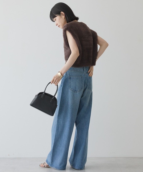 AMERICAN HOLIC（アメリカンホリック）の「ワイドデニム【WEB限定サイズ有り】（デニムパンツ・レディース・ブラック/ライトインディゴブルー/グレー・XS/L/M/S）」の8枚目の写真