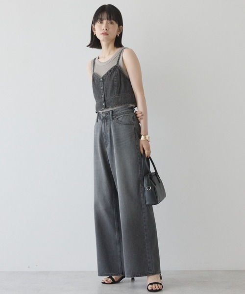 AMERICAN HOLIC（アメリカンホリック）の「ワイドデニム【WEB限定サイズ有り】（デニムパンツ・レディース・ブラック/ライトインディゴブルー/グレー・XS/L/M/S）」の12枚目の写真