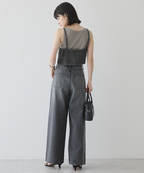 AMERICAN HOLIC（アメリカンホリック）の「ワイドデニム【WEB限定サイズ有り】（デニムパンツ・レディース・ブラック/ライトインディゴブルー/グレー・XS/L/M/S）」の13枚目の写真