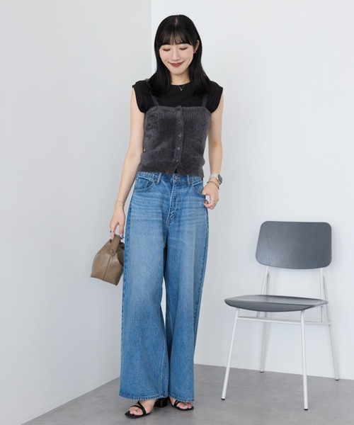 AMERICAN HOLIC（アメリカンホリック）の「ワイドデニム【WEB限定サイズ有り】（デニムパンツ・レディース・ブラック/ライトインディゴブルー/グレー・XS/L/M/S）」の20枚目の写真