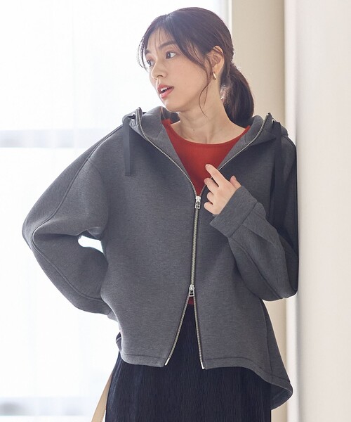 ANY(エニィ)の「ダンボールWジップパーカー(その他アウター・レディース・グレー系/アイボリー系・MEDIUM/LARGE)」の2枚目の写真