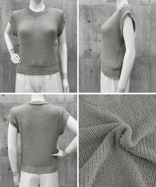 Miniministore（ミニミニストア）の「フレンチスリーブサマーニットトップス夏服（Tシャツ/カットソー・レディース・チェリーピンク/ブラック/グレー/ベージュ/ミント/ピンク/ホワイト/ラベンダー・FREE）」の22枚目の写真