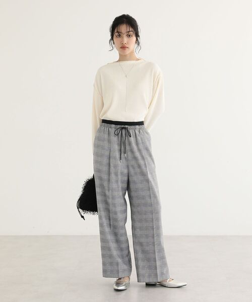 Green Parks(グリーンパークス)の「ウエストレイヤードワイドパンツ(その他パンツ・レディース・その他9/杢グレー/ブルー系その他4/ブラック・FREE)」の12枚目の写真