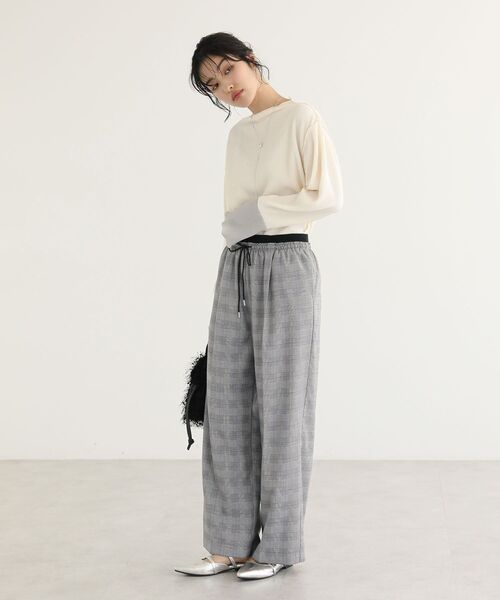 Green Parks(グリーンパークス)の「ウエストレイヤードワイドパンツ(その他パンツ・レディース・その他9/杢グレー/ブルー系その他4/ブラック・FREE)」の8枚目の写真