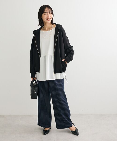 Green Parks(グリーンパークス)の「ウエストレイヤードワイドパンツ(その他パンツ・レディース・その他9/杢グレー/ブルー系その他4/ブラック・FREE)」の21枚目の写真