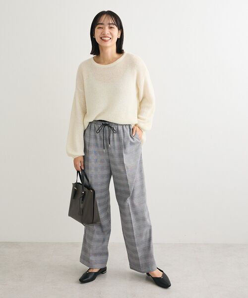 Green Parks(グリーンパークス)の「ウエストレイヤードワイドパンツ(その他パンツ・レディース・その他9/杢グレー/ブルー系その他4/ブラック・FREE)」の10枚目の写真