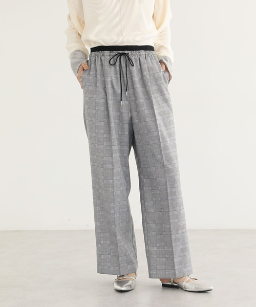 Green Parks(グリーンパークス)の「ウエストレイヤードワイドパンツ(その他パンツ・レディース・その他9/杢グレー/ブルー系その他4/ブラック・FREE)」の4枚目の写真