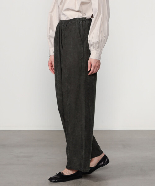 LE GLAZIK（ルグラジック）の「LE GLAZIK | コットンレーヨン エラスティックパンツ WOMEN（その他パンツ・レディース・チャコール/オレンジ系その他/ブラック・34）」の4枚目の写真