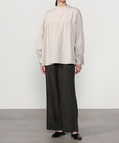 LE GLAZIK（ルグラジック）の「LE GLAZIK | コットンレーヨン エラスティックパンツ WOMEN（その他パンツ・レディース・チャコール/オレンジ系その他/ブラック・34）」の5枚目の写真