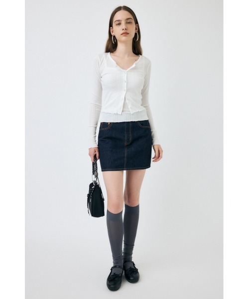 MOUSSY(マウジー)の「DENIM ミニスカート(デニムスカート・レディース・ワンウォッシュ/ブラック・0/1/2)」の11枚目の写真