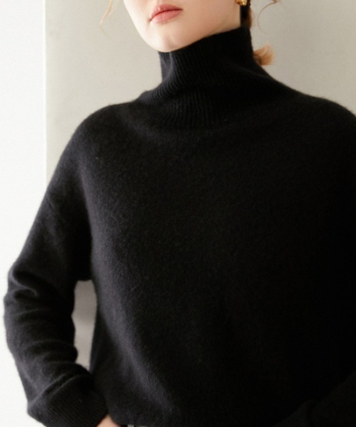 cammie(キャミー)の「モヘアタッチハイネックニット(ニット/セーター・レディース・ブラック/グレー/アイボリー・M/S)」の10枚目の写真