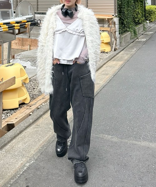 Alley Tokyo(アリートーキョー)の「サテンブラキャミとシアーインナーのセット(その他トップス・レディース・オフホワイト/グレー・FREE)」の3枚目の写真