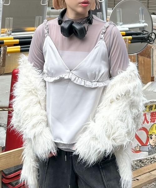 Alley Tokyo(アリートーキョー)の「サテンブラキャミとシアーインナーのセット(その他トップス・レディース・オフホワイト/グレー・FREE)」の15枚目の写真