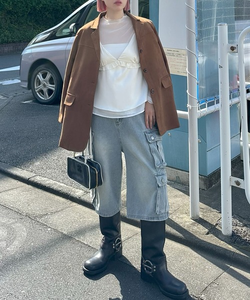 Alley Tokyo(アリートーキョー)の「サテンブラキャミとシアーインナーのセット(その他トップス・レディース・オフホワイト/グレー・FREE)」の21枚目の写真
