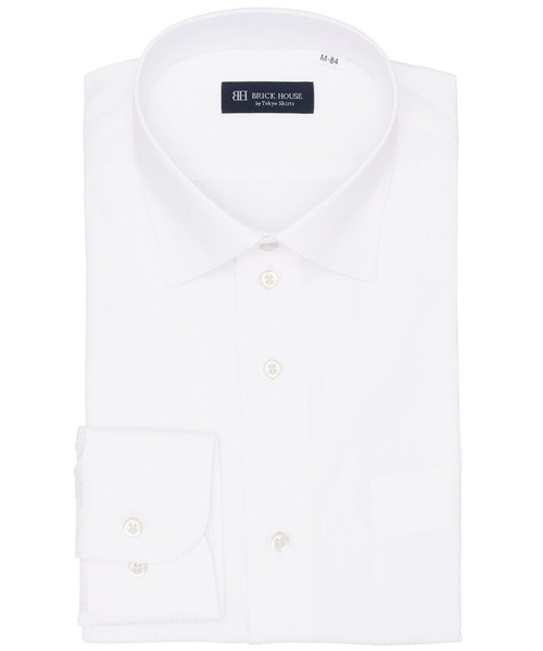 TOKYO SHIRTS(トウキョウシャツ)の「形態安定ノンアイロン ワイド 長袖ビジネスワイシャツ(ビジネスシャツ・メンズ・ホワイト・首回り39cm-裄丈80cm/首回り39cm-裄丈84cm/首回り41cm-裄丈82cm/首回り41cm-裄丈86cm/首回り42cm-裄丈82cm/首回り42cm-裄丈86cm/首回り43cm-裄丈82cm/首回り43cm-裄丈86cm/首回り37cm-裄丈80cm)」の1枚目の写真