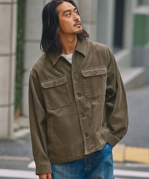 THE CRAFT CREW PRODUCTS(ザクラフトクループロダクツ)の「【セットアップ対応】オーバーサイズコーデュロイCPOシャツジャケット【THE CRAFT CREW PRODUCTS】(ブルゾン・メンズ・ブラック/グレイッシュベージュ/オリーブ/ブラウン/スミクロ・S/M/L)」の4枚目の写真