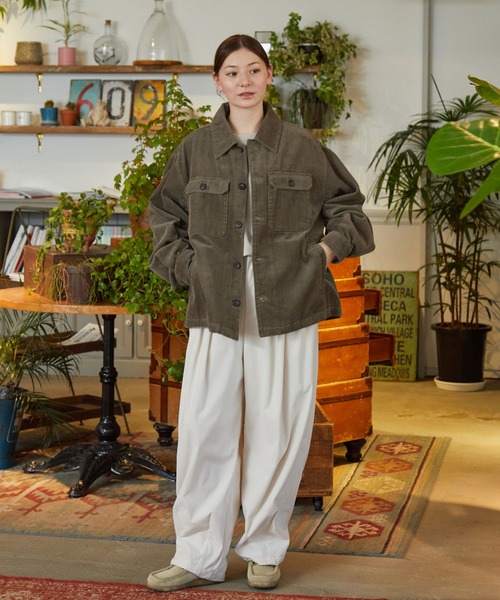 M　上着36 セール】【セットアップ対応】オーバーサイズコーデュロイCPOシャツ