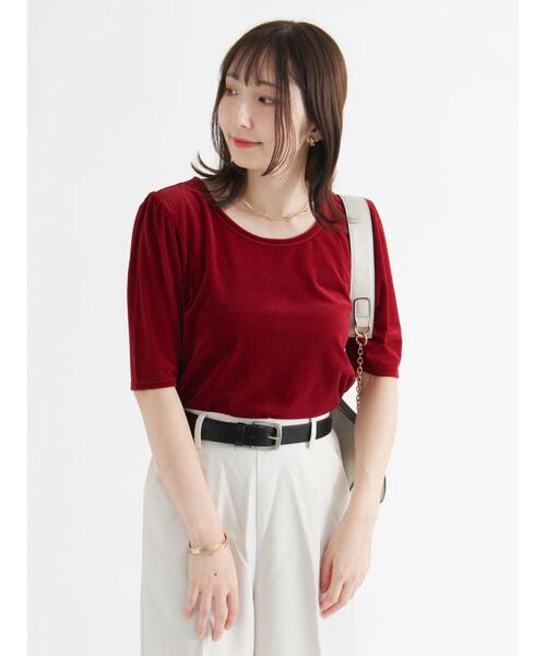 Te chichi TERRASSE（テチチテラス）の「シアーベロアパフトップス（その他トップス・レディース・オフホワイト/ブラック/レッド・F）」の6枚目の写真