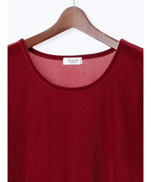 Te chichi TERRASSE（テチチテラス）の「シアーベロアパフトップス（その他トップス・レディース・オフホワイト/ブラック/レッド・F）」の13枚目の写真