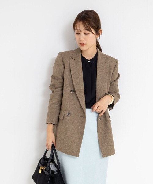 NOLLEY’S Sophi（ノーリーズソフィ）の「ウォッシャブルシャークダブルジャケット（テーラードジャケット・レディース・ネイビー/ダークブラウン/チャコールグレー/オリーブ/ベージュ・34/36/38）」の11枚目の写真