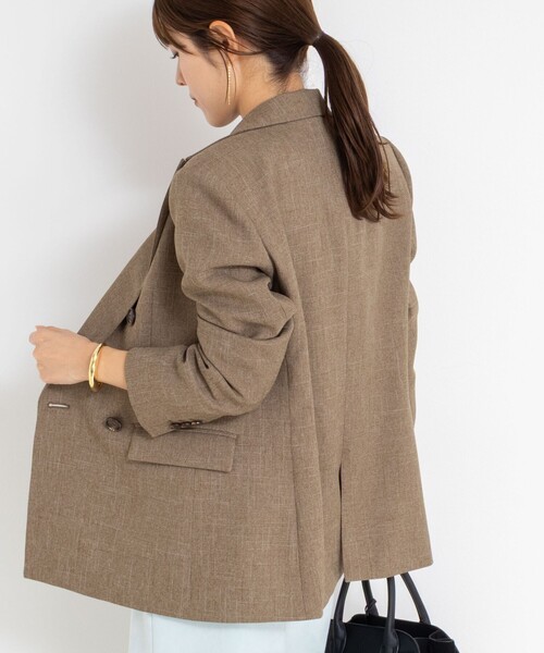NOLLEY’S Sophi（ノーリーズソフィ）の「ウォッシャブルシャークダブルジャケット（テーラードジャケット・レディース・ネイビー/ダークブラウン/チャコールグレー/オリーブ/ベージュ・34/36/38）」の13枚目の写真