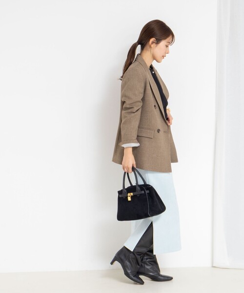 NOLLEY’S Sophi（ノーリーズソフィ）の「ウォッシャブルシャークダブルジャケット（テーラードジャケット・レディース・ネイビー/ダークブラウン/チャコールグレー/オリーブ/ベージュ・34/36/38）」の15枚目の写真