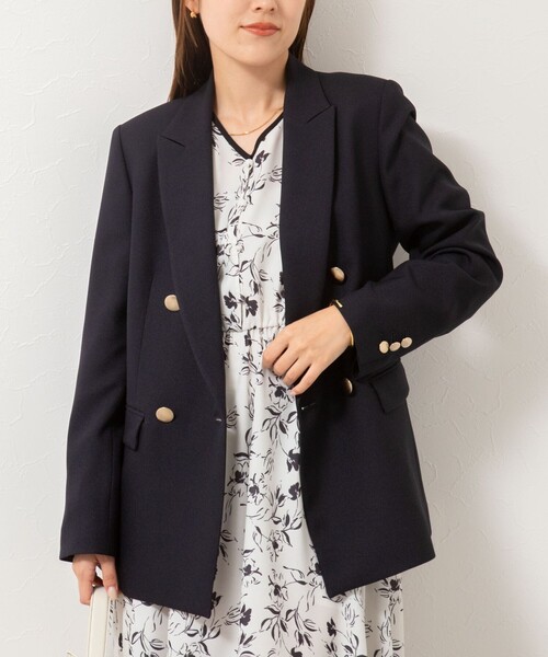 NOLLEY'S sophi サージ シャーク ダブル ジャケット 金ボタン NOLLEY'S Sophi（ノーリーズソフィ）の「ウォッシャブルサージ