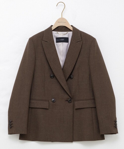 極美品 Nolley’s ウォッシャブルシャークダブルジャケット ブラウン 38 ウォッシャブルシャークダブルジャケット（テーラードジャケット