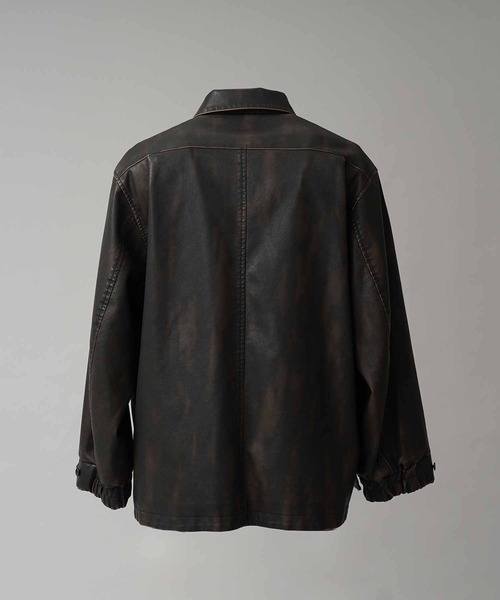 メゾンスペシャル　アーティフィカルレザープライムオーバージップアップブルゾン Artificial Leather Prime-Over Zip-Up Blouson