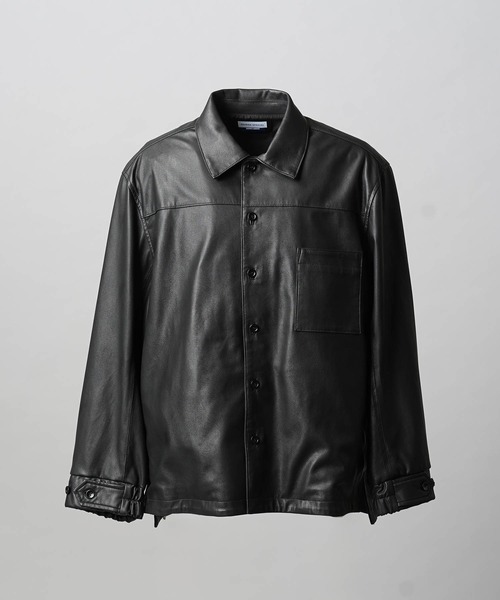 MAISON SPECIAL（メゾンスペシャル）の「《UNISEX》Artificial Leather Prime-Over Shirt Blouson/アーティフィシャルレザープライムオーバーシャツブルゾン【MAISON SPECIAL/メゾンスペシャル】（ブルゾン・メンズ・ダークブラック/ダークブラウン・0/1/2）」の8枚目の写真