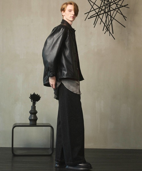 UNISEX》Artificial Leather Prime-Over Shirt Blouson/アーティ