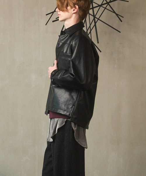UNISEX》Artificial Leather Prime-Over Shirt Blouson/アーティ