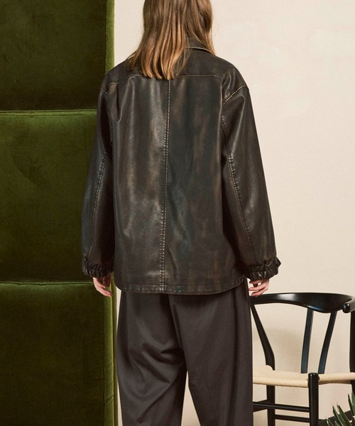 UNISEX》Artificial Leather Prime-Over Shirt Blouson/アーティ