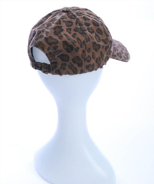 clear（クリア）の「ラインストーンヒョウ柄ダメージキャップ［Y2K カジュアル 着回し力抜群］≪AW新作≫（キャップ・レディース・ブラウン・F）」の2枚目の写真