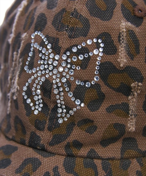 clear（クリア）の「ラインストーンヒョウ柄ダメージキャップ［Y2K カジュアル 着回し力抜群］≪AW新作≫（キャップ・レディース・ブラウン・F）」の3枚目の写真