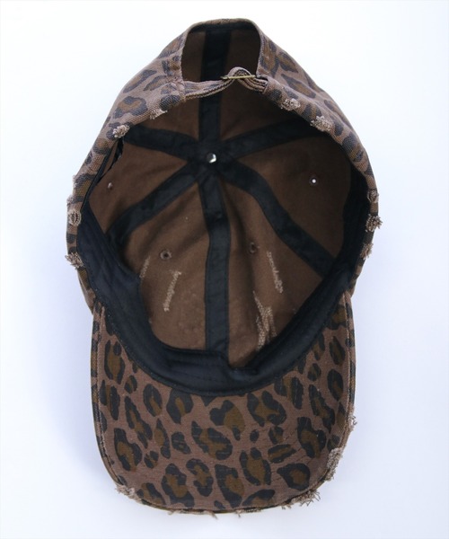 clear（クリア）の「ラインストーンヒョウ柄ダメージキャップ［Y2K カジュアル 着回し力抜群］≪AW新作≫（キャップ・レディース・ブラウン・F）」の6枚目の写真